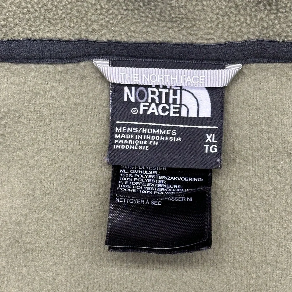 The North Face CF2Q Mens XL Sage Green Full Zip 100% Polyester Fleece Jacket F15